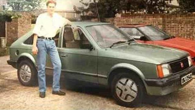 Ian Poulter with his early green Vauxhall Astra (Instagram)