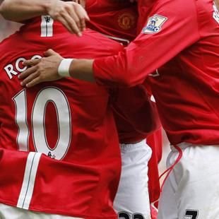 Wayne Rooney, Carlo Tevez and Cristiano Ronaldo.