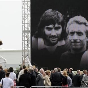 George Best, Denis Law and Bobby Charlton.