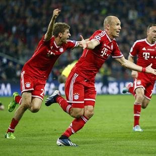 Thomas Muller, Arjen Robben and Franck Ribery of Bayern Munich.